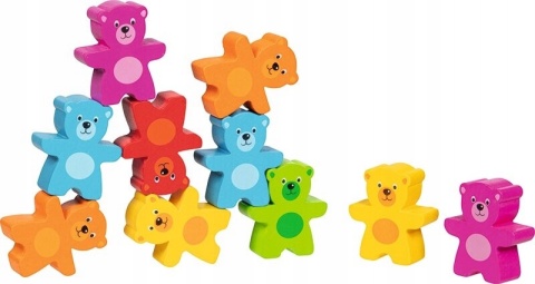 Drewniana Układanka Zręcznościowa Piramida z Kolorowymi Misiami Goki Drewniana Układanka Zręcznościowa Piramida z Kolorowymi Misiami Goki