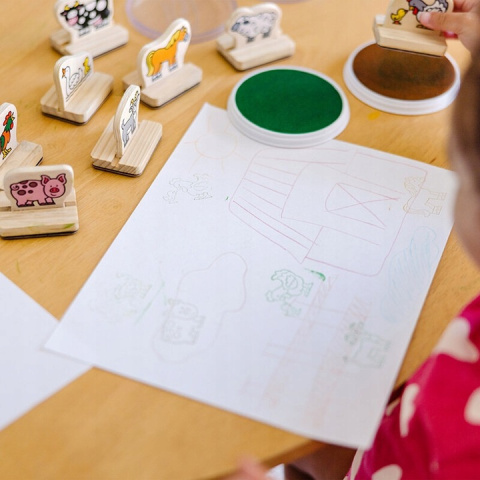 Drewniany Zestaw Pieczątki Zwierzęta na Farmie Drewniany Zestaw Pieczątki Zwierzęta na Farmie