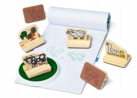 Drewniany Zestaw Pieczątki Zwierzęta na Farmie Drewniany Zestaw Pieczątki Zwierzęta na Farmie