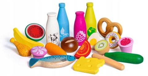 Erzi Drewniane Produkty Spożywcze – Zestaw 20 elementów Erzi Drewniane Produkty Spożywcze – Zestaw 20 elementów