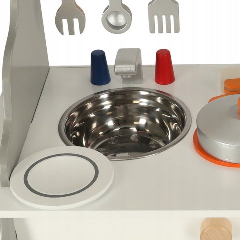 Kuchnia dla dzieci drewniana MDF piekarnik garnki akcesoria 70cm Kuchnia dla dzieci drewniana MDF piekarnik garnki akcesoria 70cm