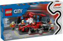 LEGO CITY F1 Pit stop i mechanicy z bolidem Ferrari 60443