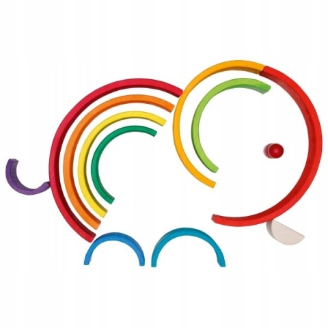 Drewniana układanka motoryczna Tęcza 11 el. kreatywna układanka Drewniana układanka motoryczna Tęcza 11 el. kreatywna układanka