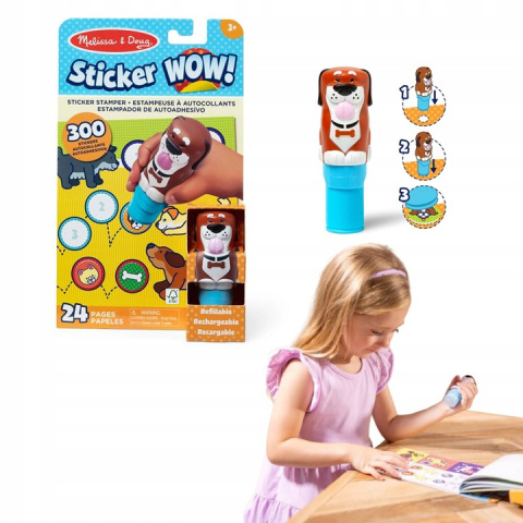 STICKER WOW STEMPELKI Z NAKLEJKAMI PIES ZESTAW 300szt Melissa&Doug STICKER WOW STEMPELKI Z NAKLEJKAMI PIES ZESTAW 300szt Melissa&Doug
