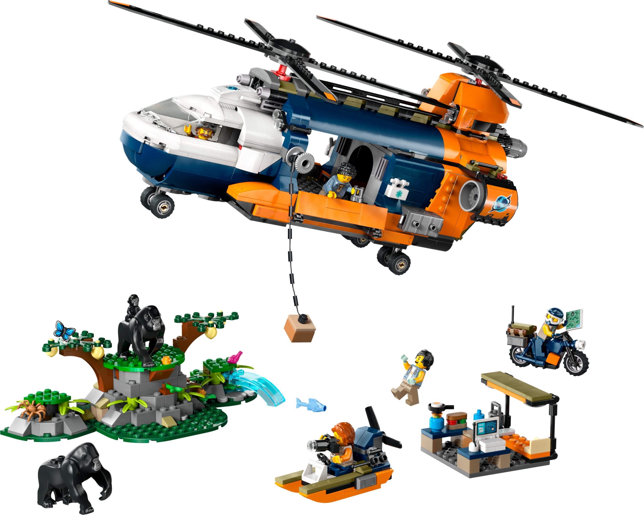 LEGO City HELIKOPTER zwiadowczy w dżungli w bazie Base Zabawka DŻUNGLA EAN (GTIN) 5702017590820