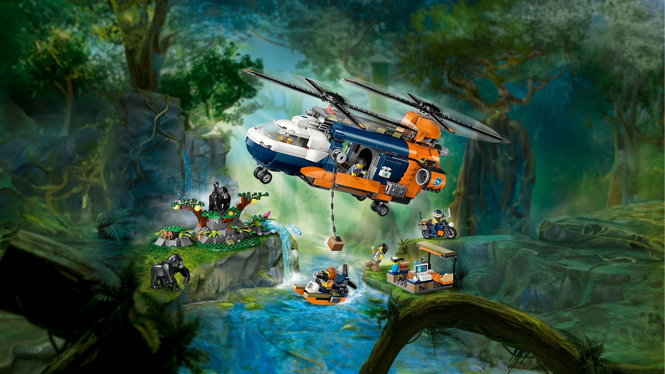 LEGO City HELIKOPTER zwiadowczy w dżungli w bazie Base Zabawka DŻUNGLA Numer produktu 60437