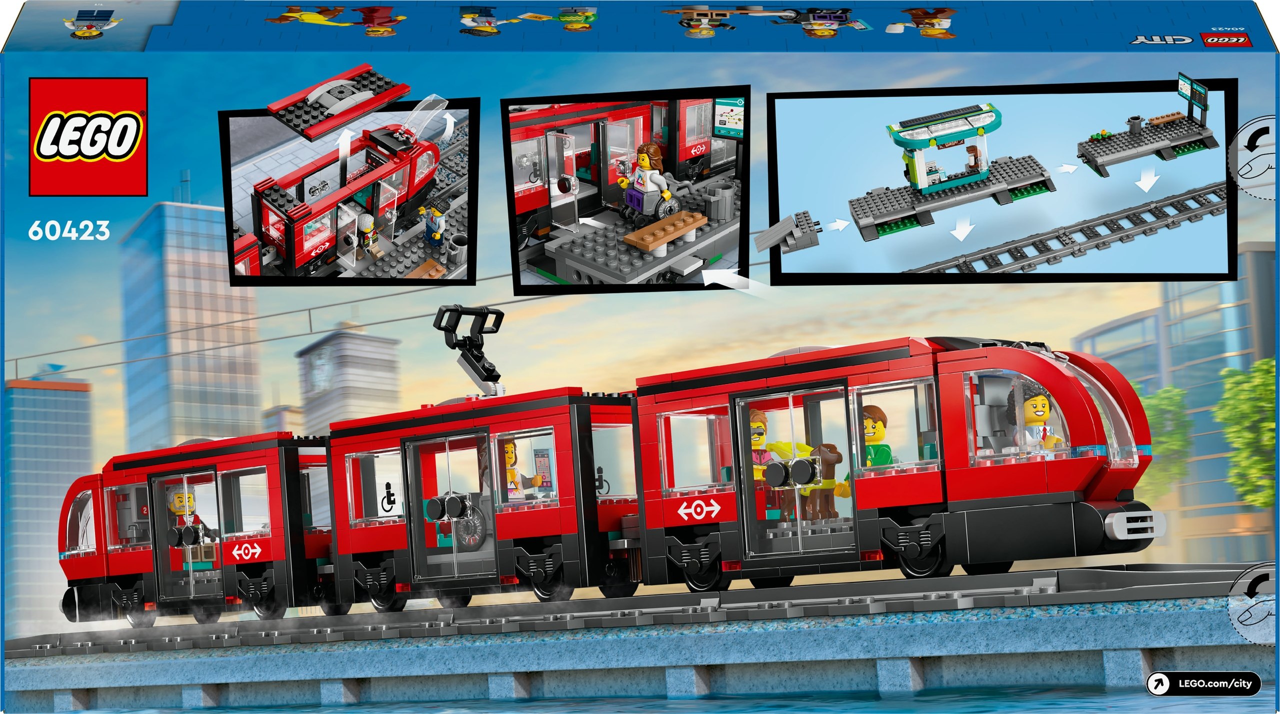 LEGO City TRAMWAJ Miejski ze Stacją 60423 - Zestaw dla Dzieci od 7 Lat Minimalny wiek dziecka 7