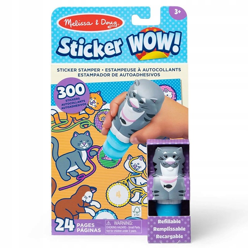 STICKER WOW STEMPELKI Z NAKLEJKAMI Kot ZESTAW 300szt Melissa&Doug EAN (GTIN) 000772320146