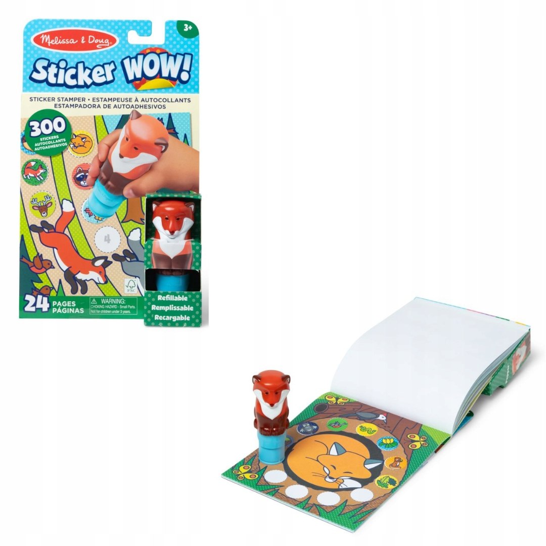 STICKER WOW STEMPELKI Z NAKLEJKAMI Lisek ZESTAW 300szt Melissa&Doug